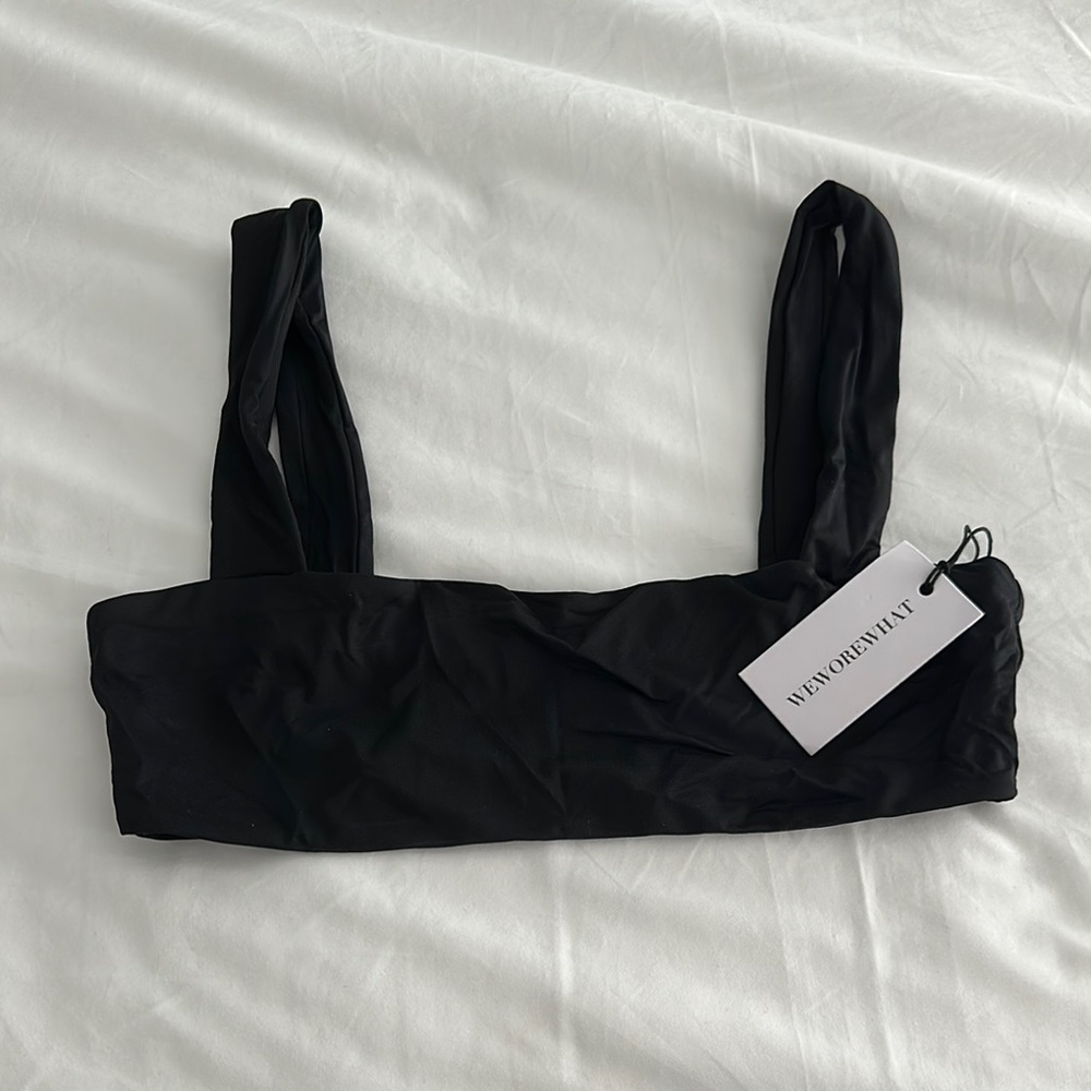WeWoreWhat Black Bandeau Swim Top